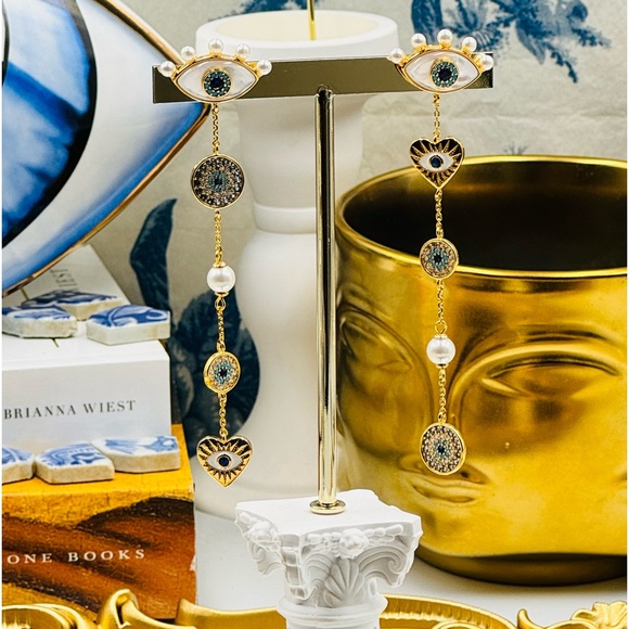 🆕 KATE SPADE 🧿 NWT Evil Eye Linear Earrings - Picture 15 of 15